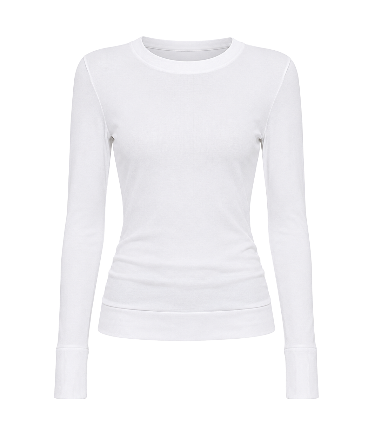 Cashmere Easy Cuffed Crew In White