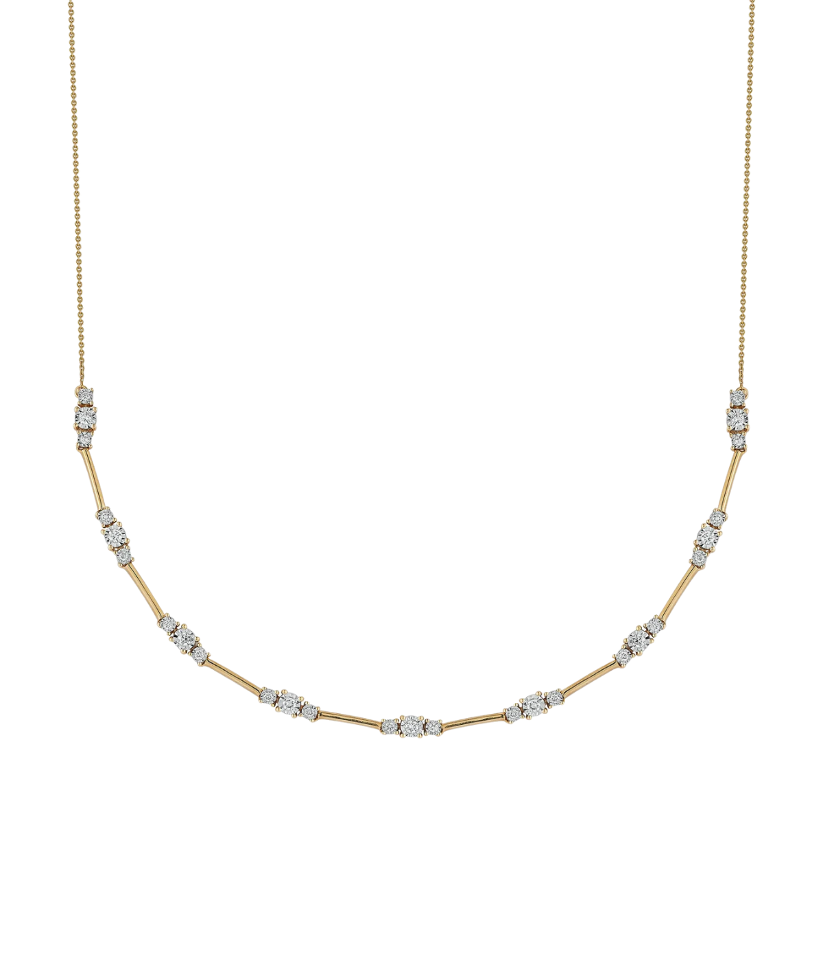Ava Bea Spaced Tennis Necklace in 14k Yellow Gold