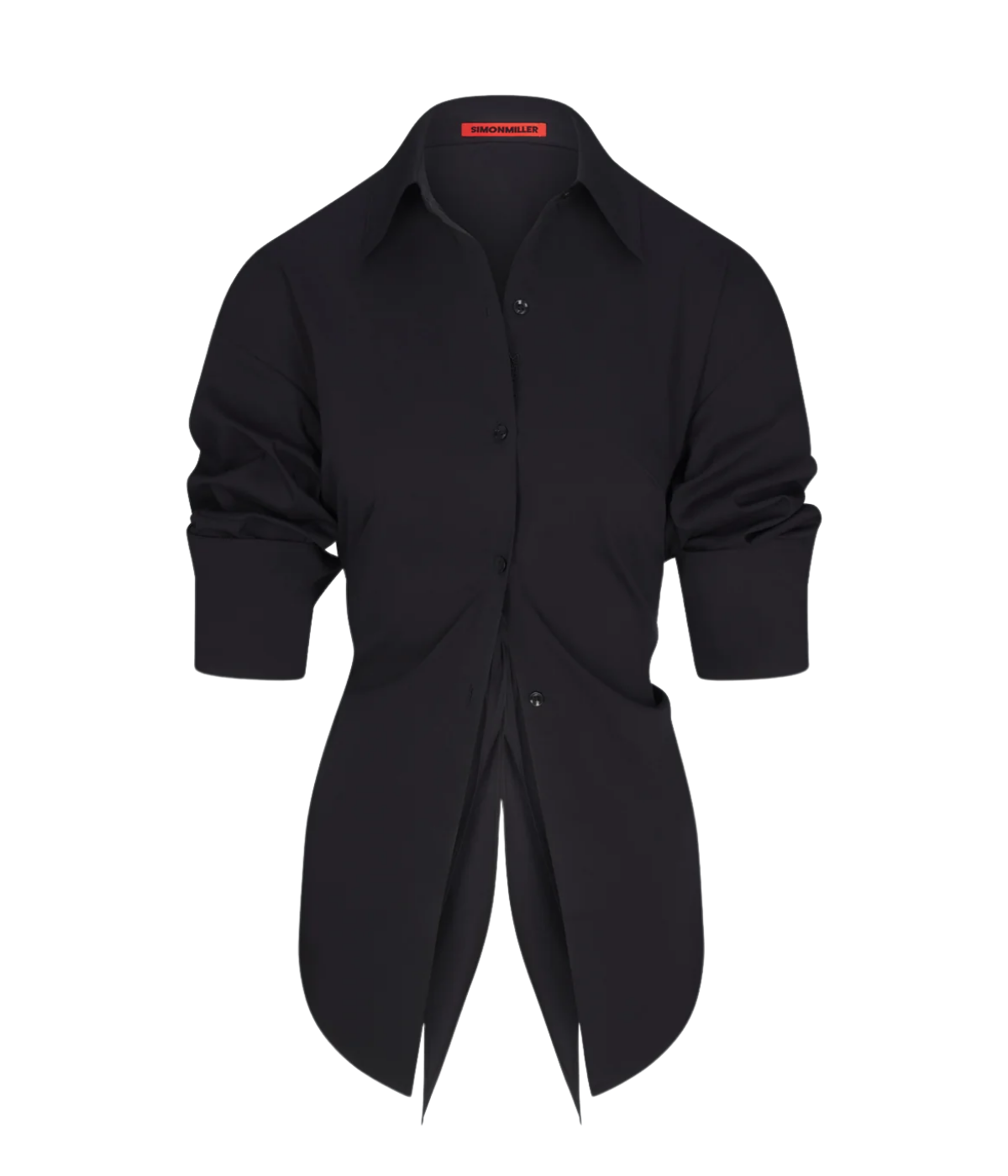 Loch Poplin Button Up in Black