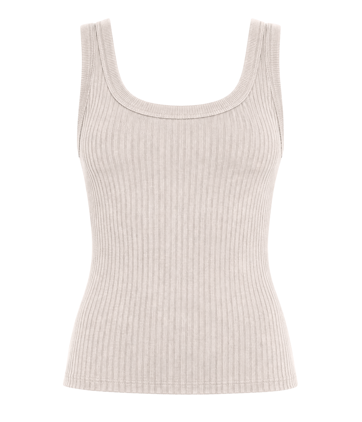Military Rib Crop Tank in Flax
