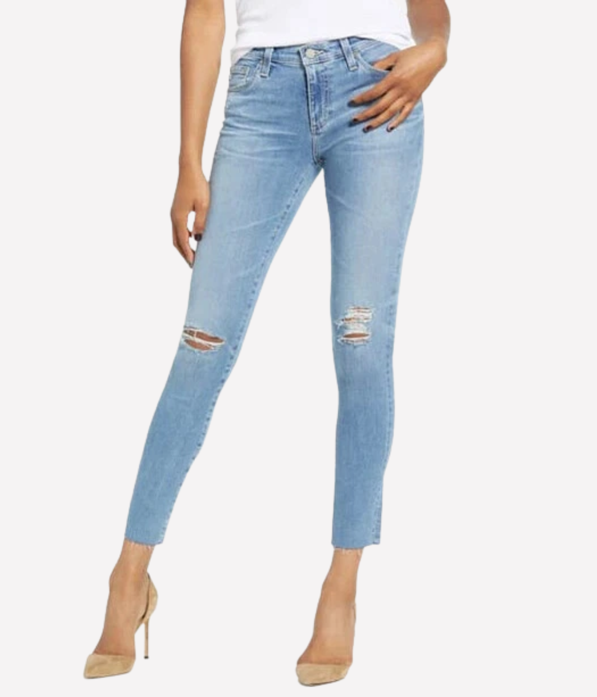 Legging Ankle Jean in Stark Destructed