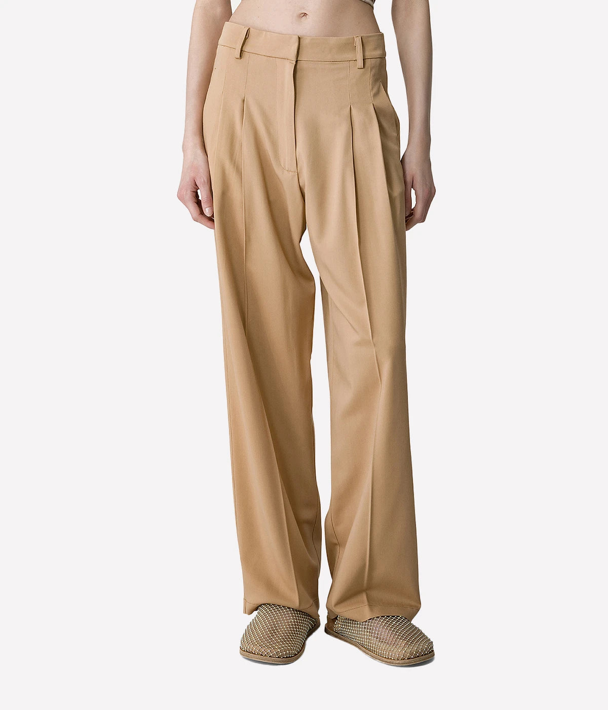 *FINAL SALE* Wool Twill Pinces Pants in Cashemire