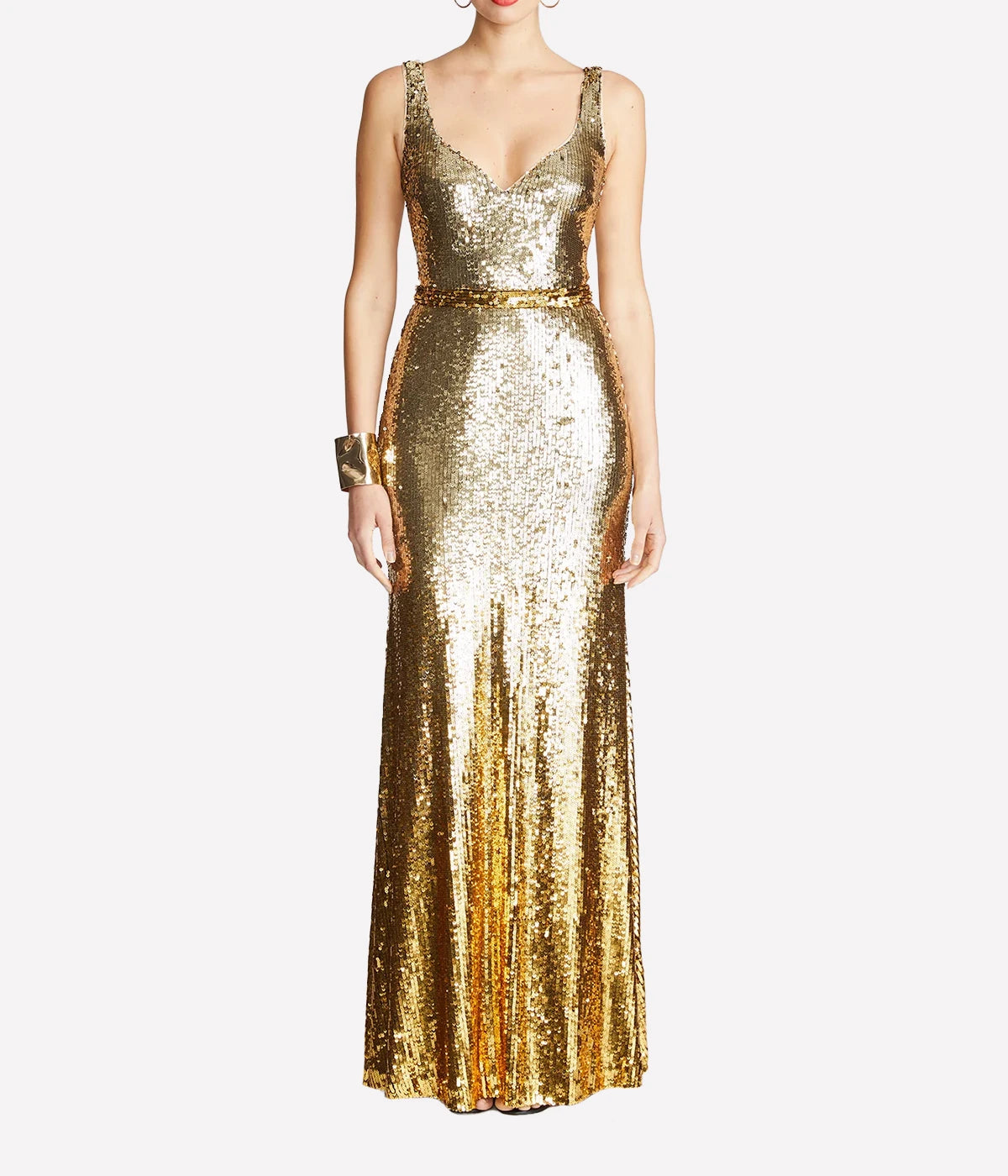 Zahra Sequin Gown in Gilt