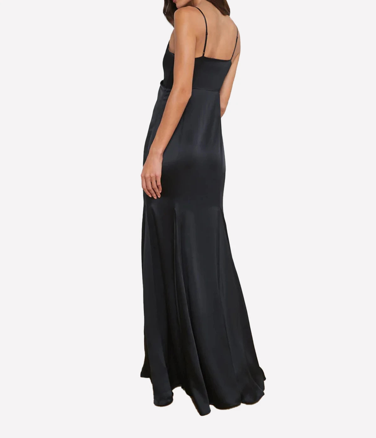 Zanna Lace Trim Gown in BLACK