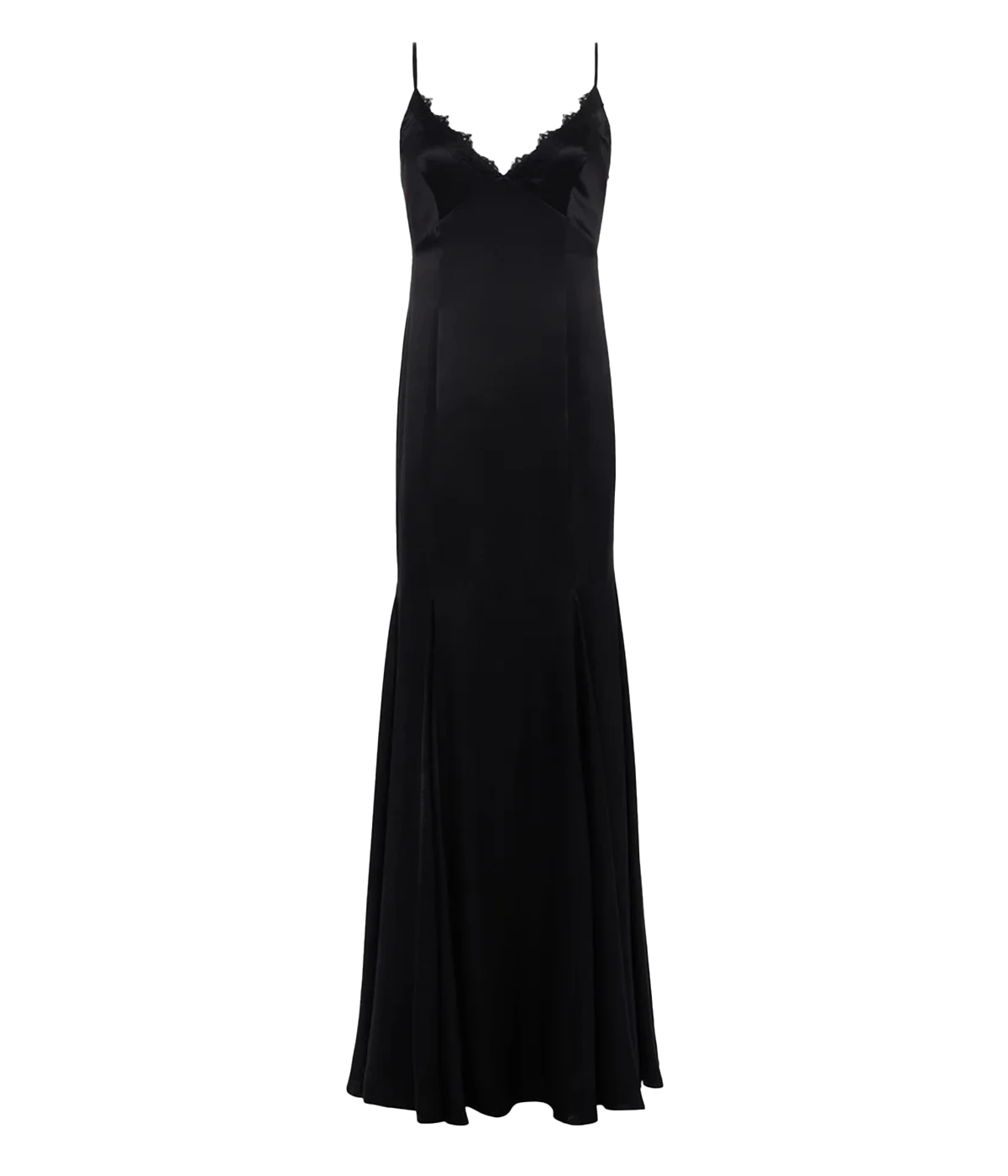 Zanna Lace Trim Gown in BLACK