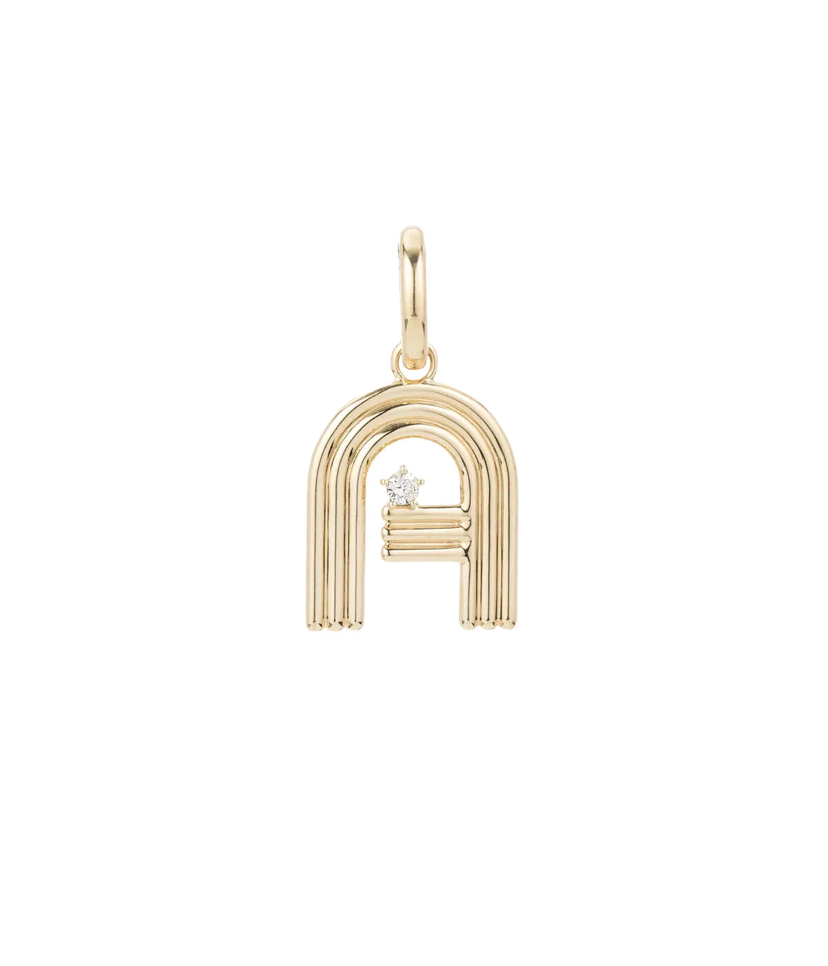Groovy Diamond Initial Charm In 14K