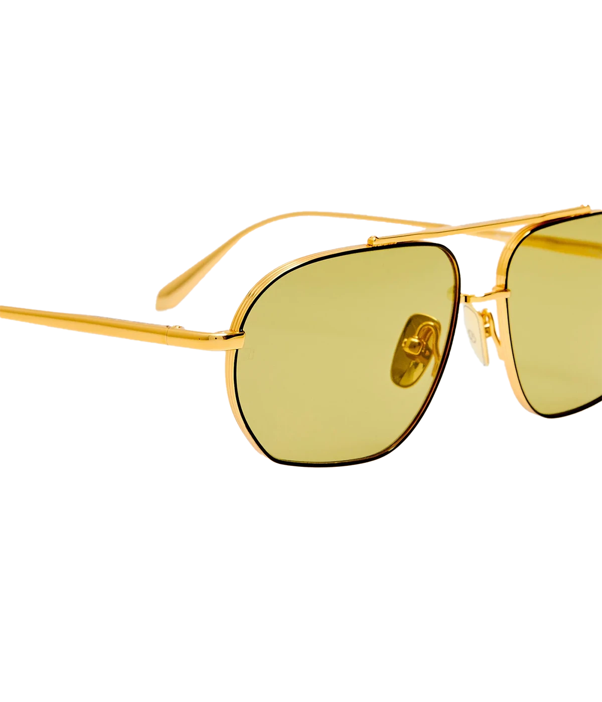Arden Sunglasses in Yellow Gold/ Black/ Green