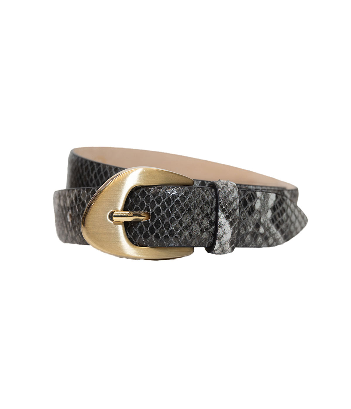 ALT text: Birkin Belt in Grey, crafted from premium calf leather, designed exclusively for Calexico with an elegant grey tone for versatile styling.