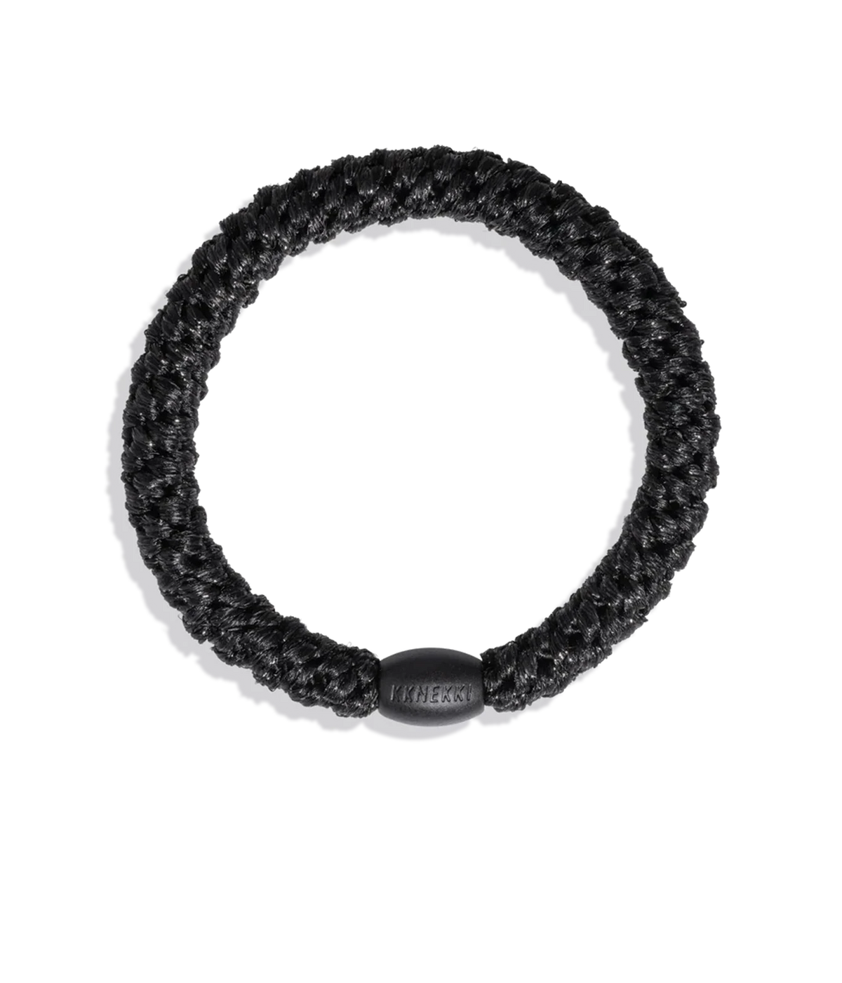 KKNEKKI Original Hair Tie in Black Glitter - photo of hair tie