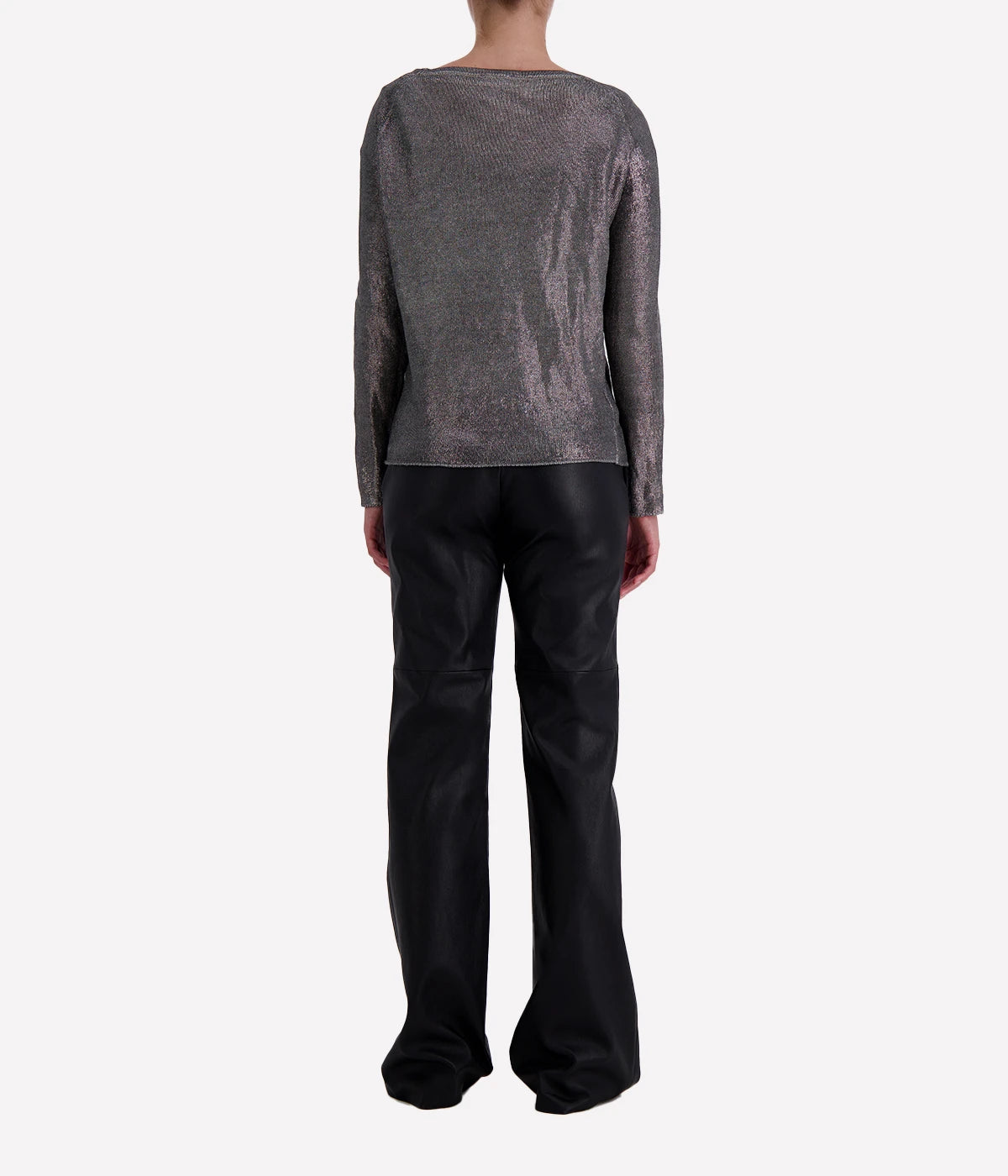 Boat Neck Linen Pullover w Lamination in Huskey