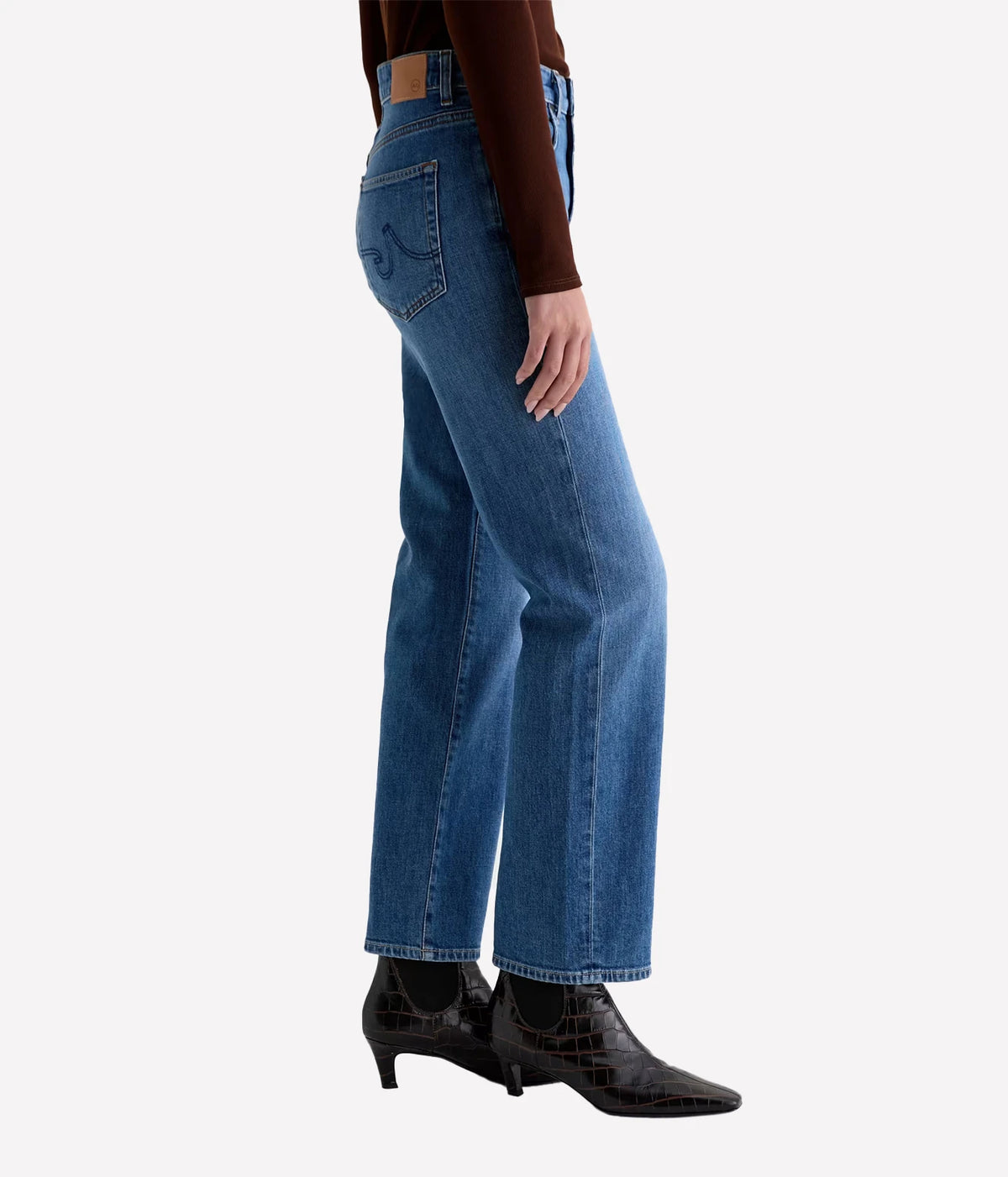 AG Jeans Brinley Jean in Chord, on model, side view