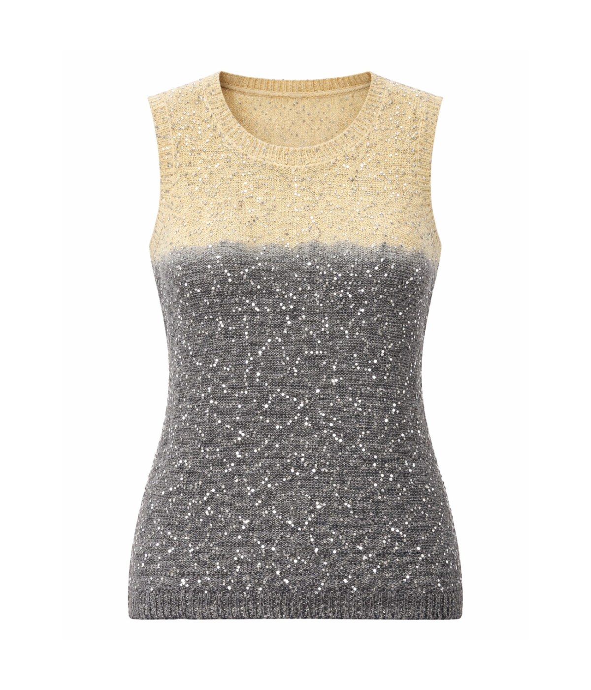 Canotta Paillettes Batik In Nero Burro