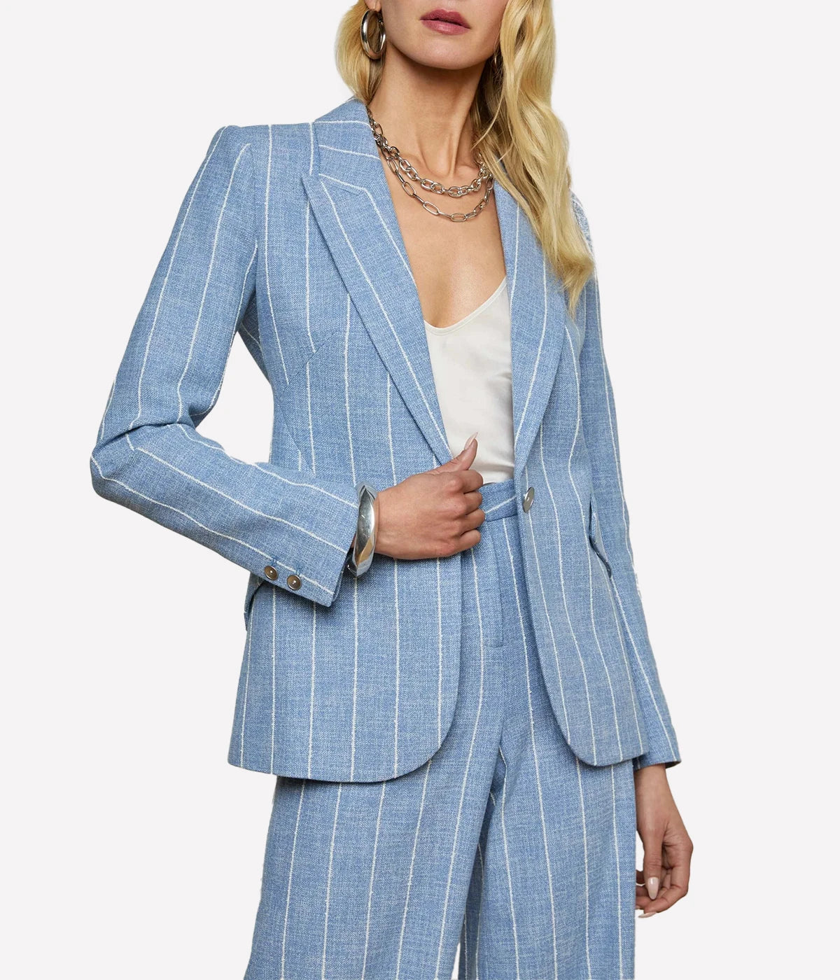 Chamberlain Blazer in Sky Blue White