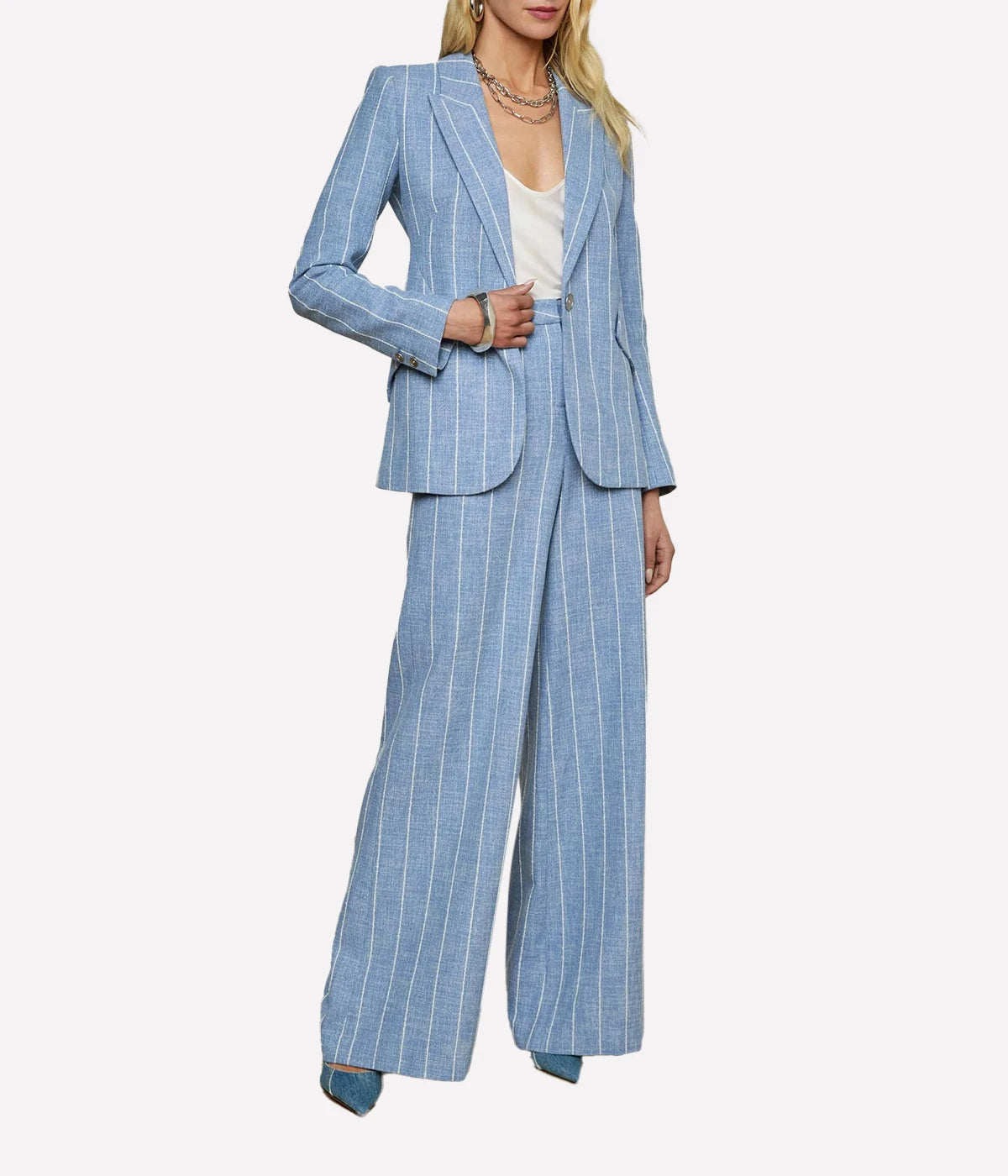 Chamberlain Blazer in Sky Blue White