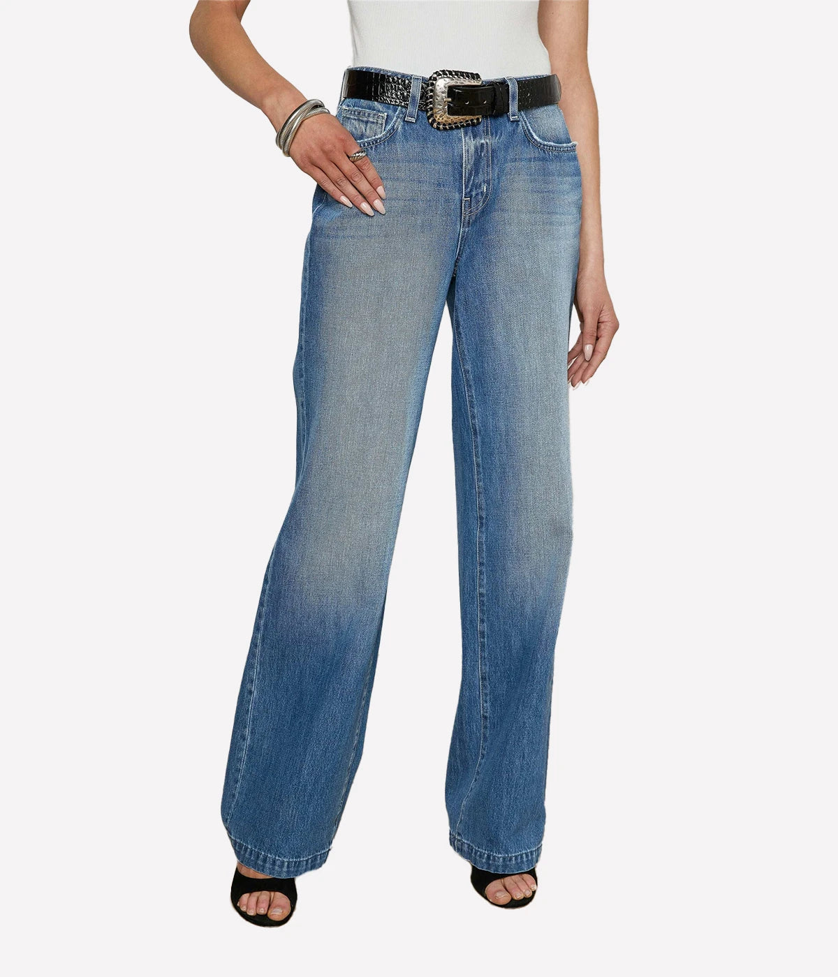 Clayton H/R Wide Leg Jean in Woodrow