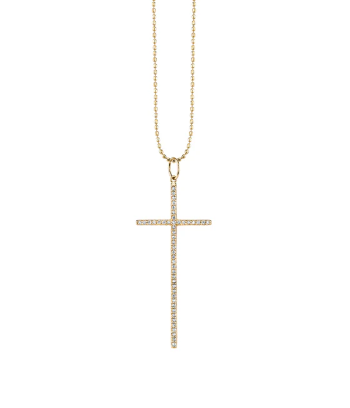 Large Pave Cross Necklace