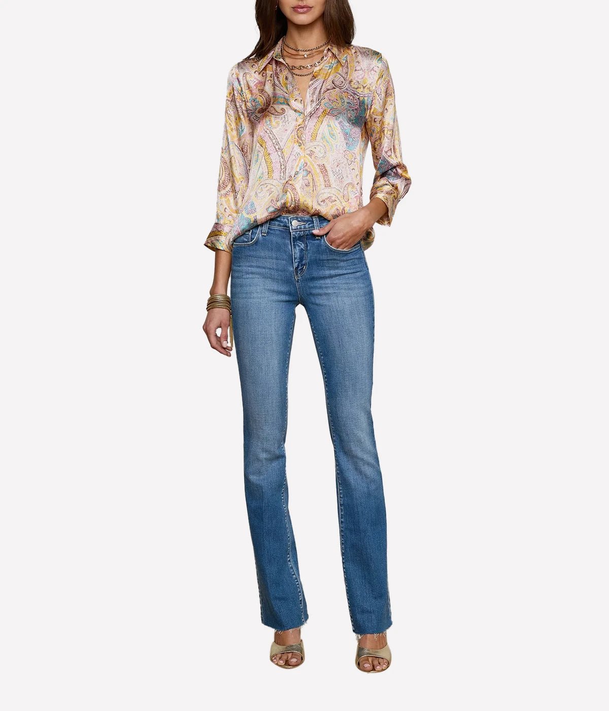 Dani 3/4 Sleeve Blouse in Multi Western Paisley