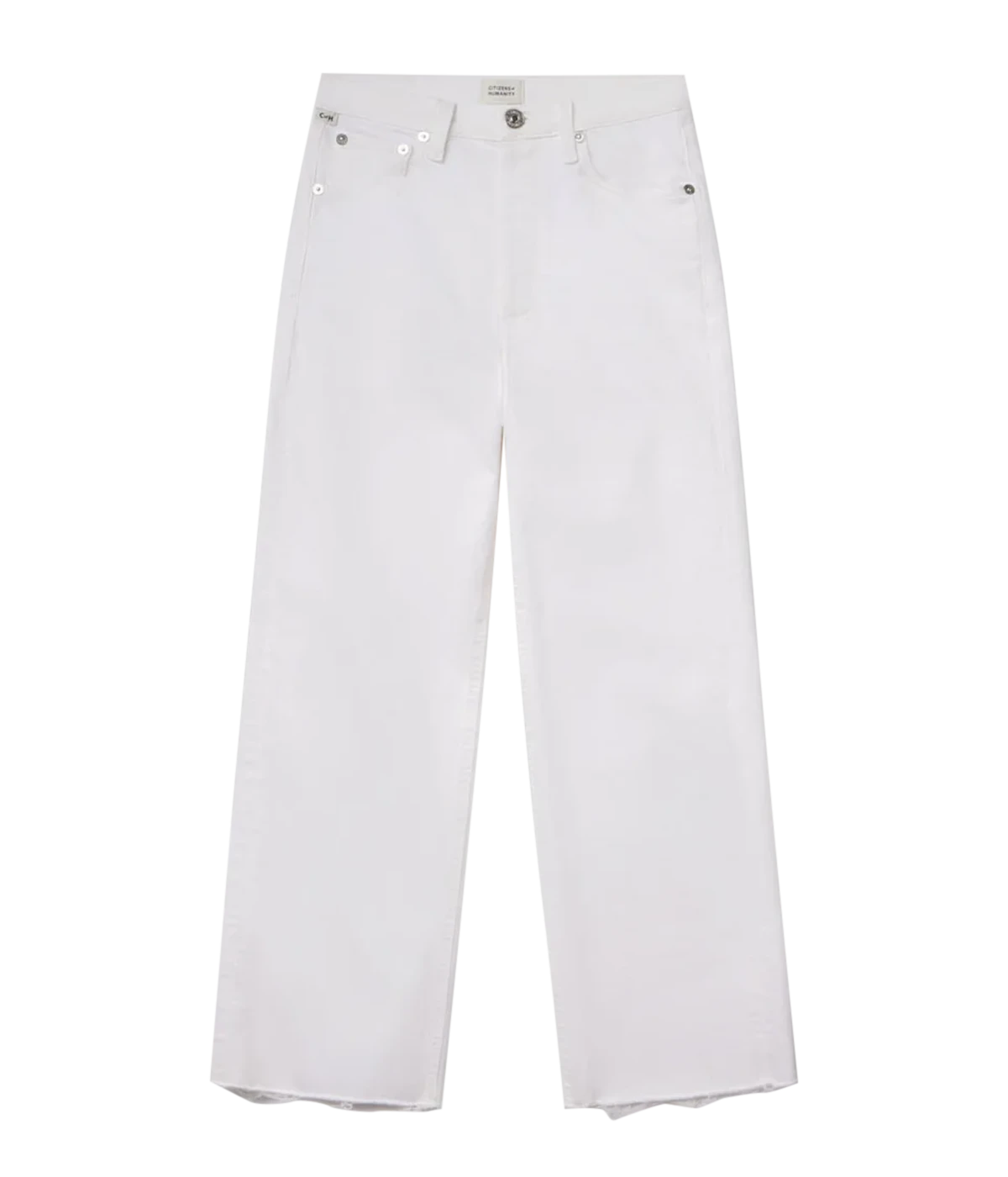 White jeans on a white background