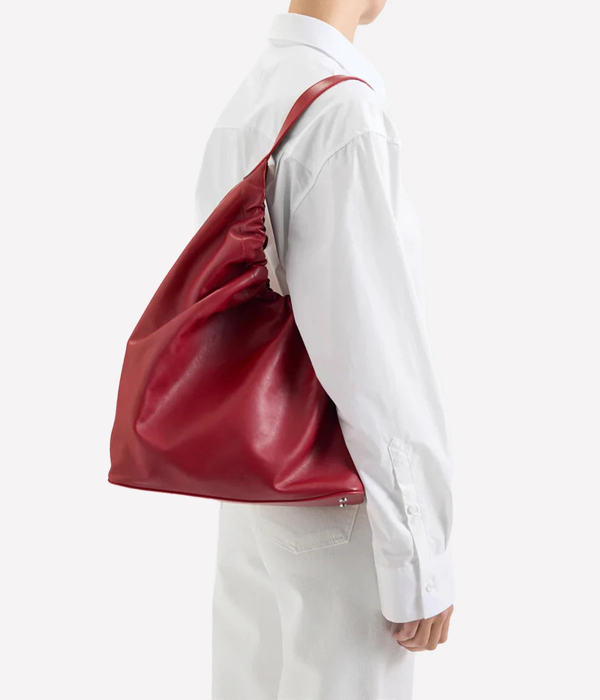 Demi Lune Cloud Bag in Scarlet