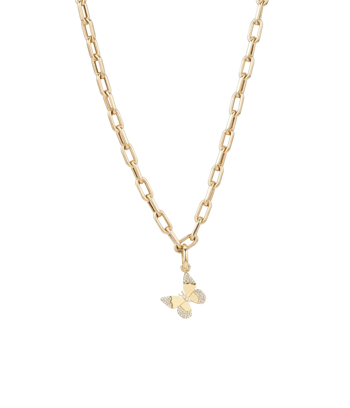 Diamond Butterfly Hinged Charm Y14 Fine Jewellery in 14k Yellow Gold