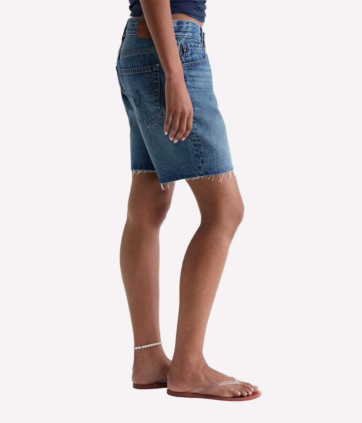 AG Jeans Ex-Boyfriend Short in Nouveau, on model, side view