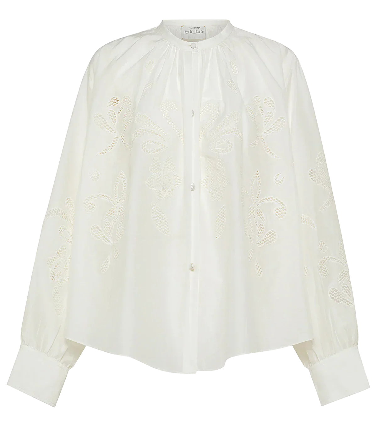 Lunamaris Embroidery Voile Bohemian Shirt In Avorio