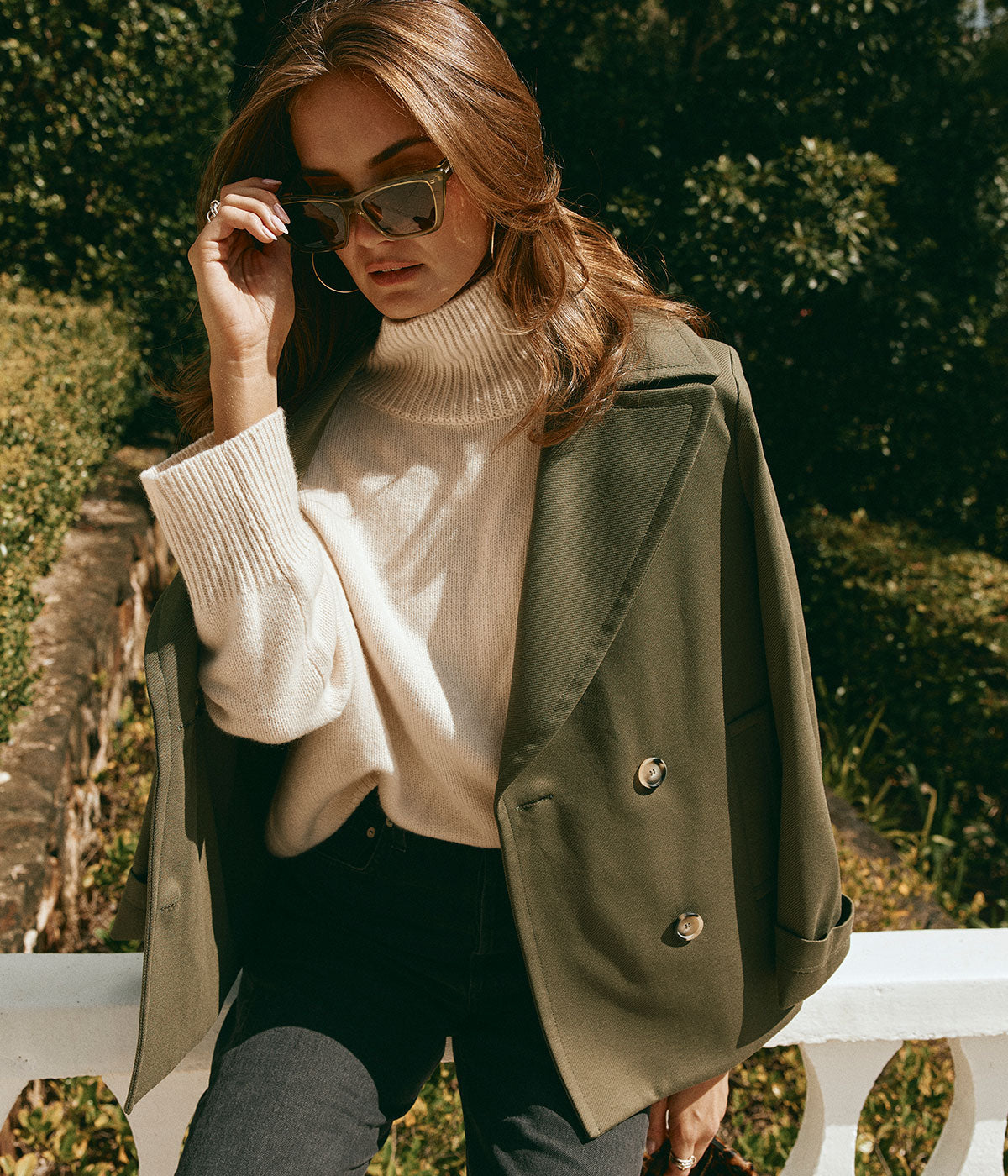 Loro Piana Peacoat in Moss Green