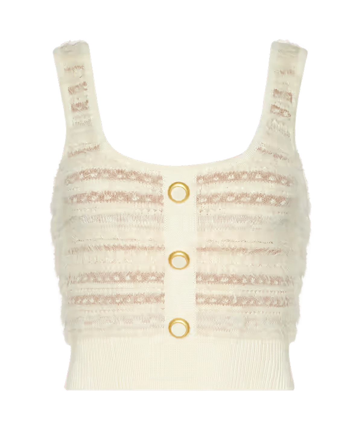 Lagence Galene Mixed Stitch Tank In Ecru Natural Multi - flat lay product shot