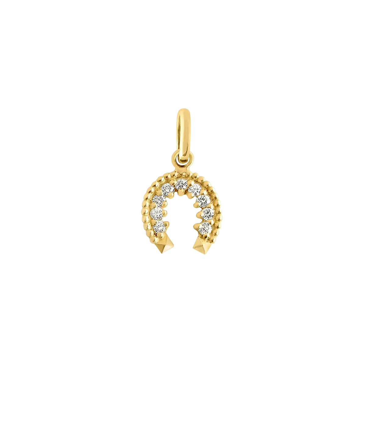 Horseshoe Pendant in 18K Yellow Gold & Diamond