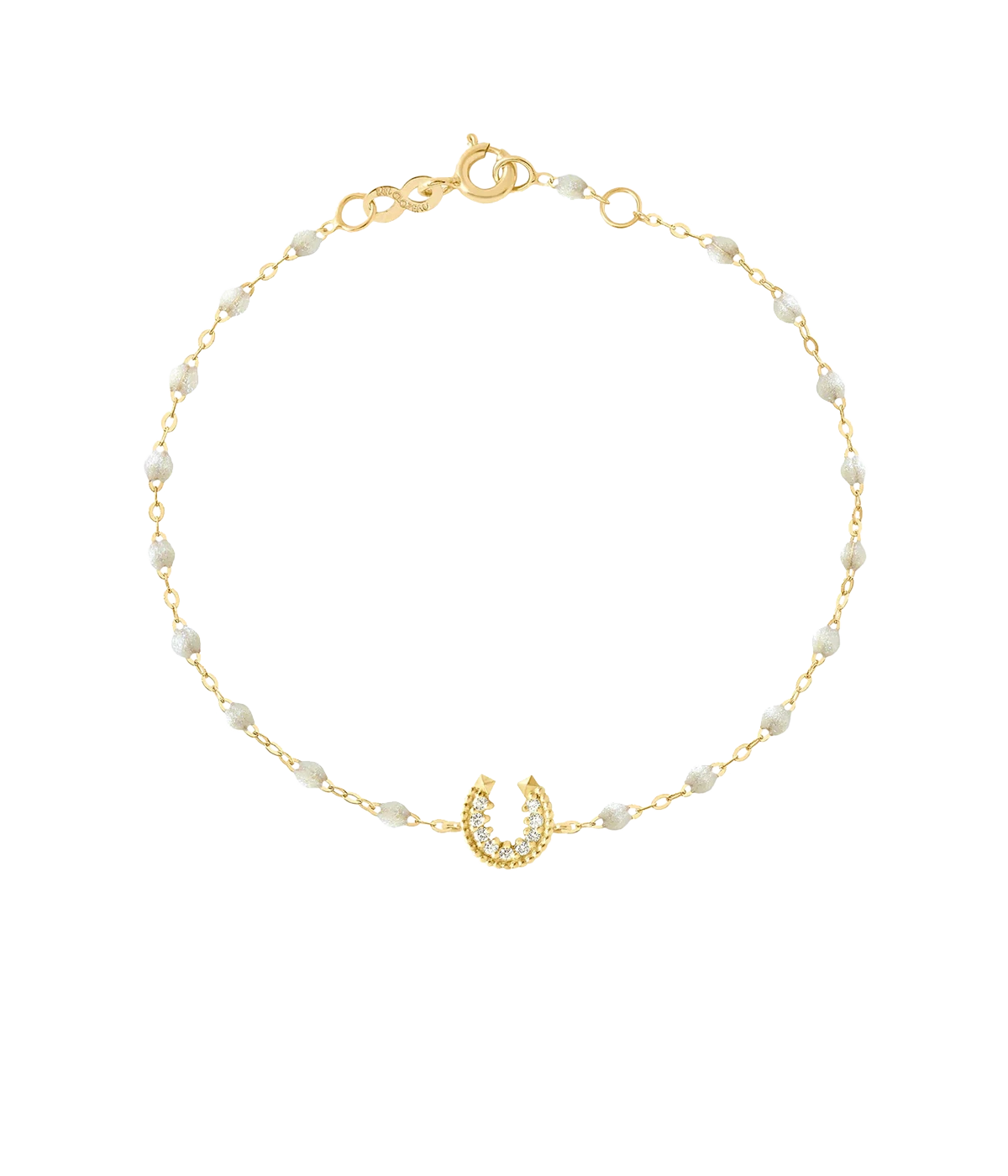 Horseshoe 17cm Diamond Bracelet 18K Yellow Gold in Opale