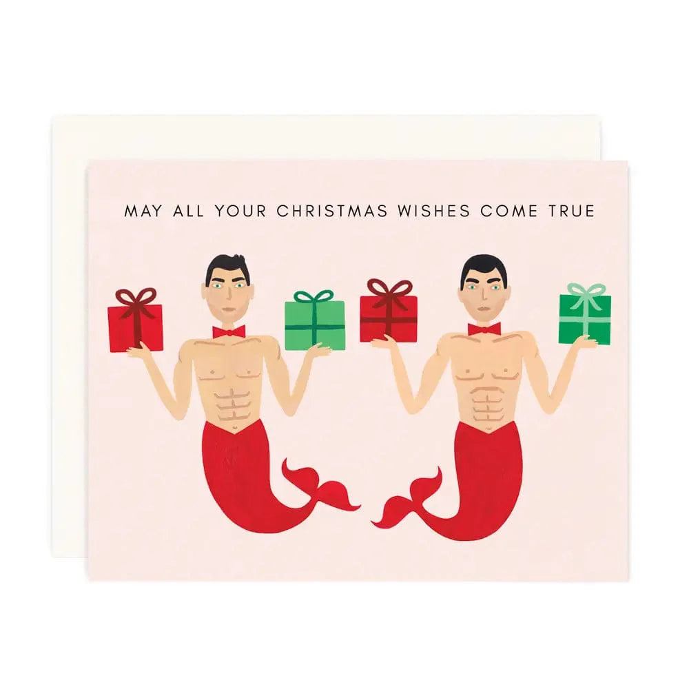 Mermen Christmas Wishes Card