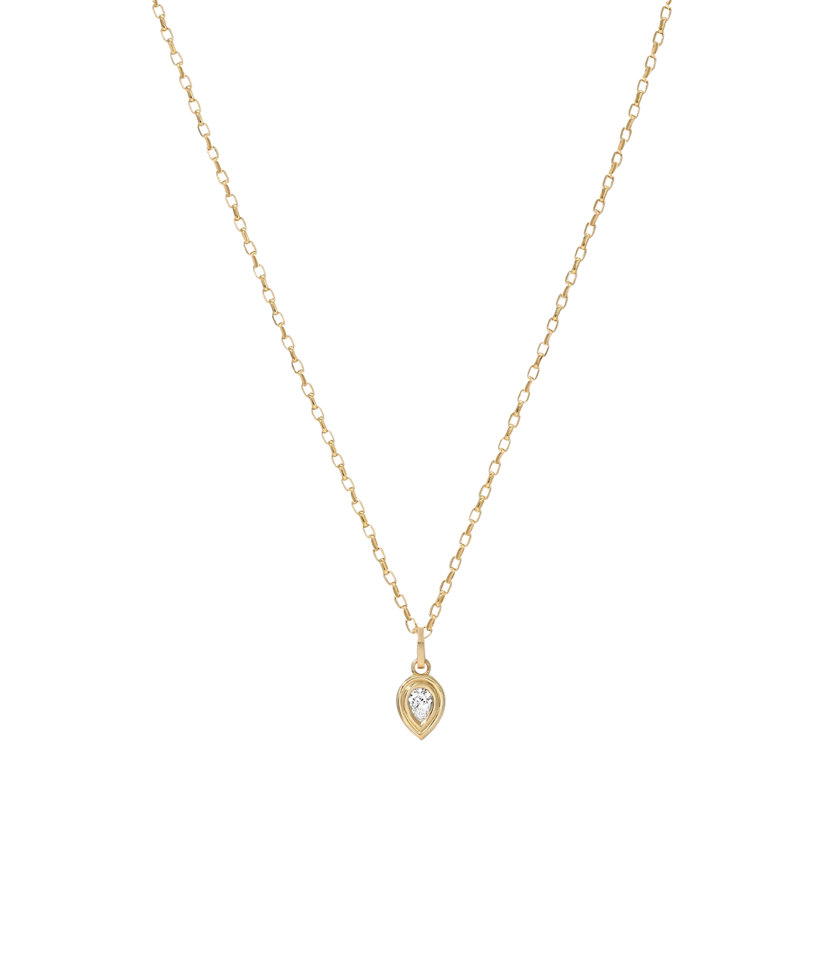 Adina Reyter Groovy Diamond Pear Hinged Charm in 14K Yellow Gold on a fine gold cable chain