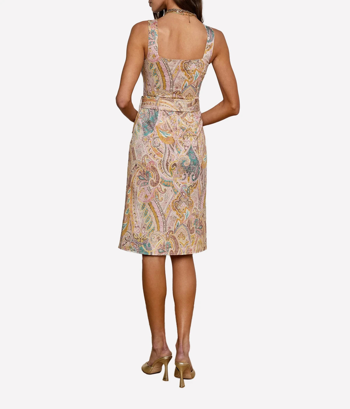 Idy BTN Front Dress in Multi Western Paisley