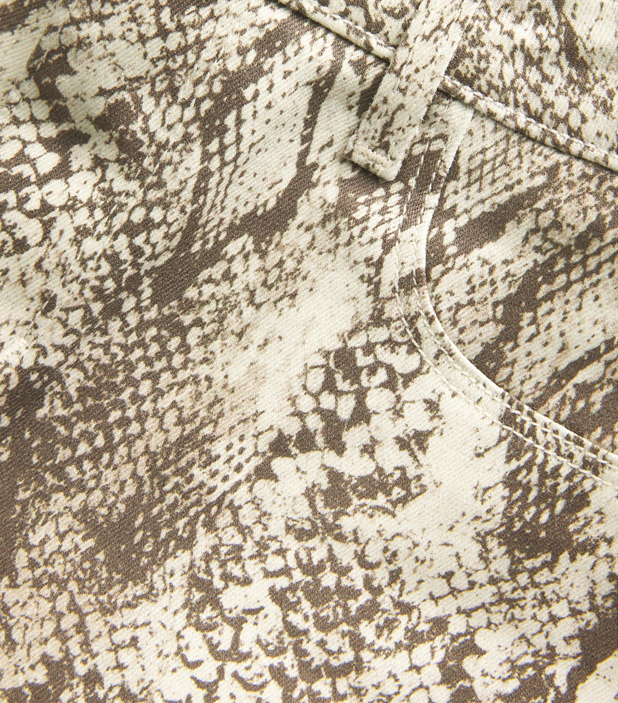 *FINAL SALE* Tati H/R Crop Jean in Tan Multi Snake Coated