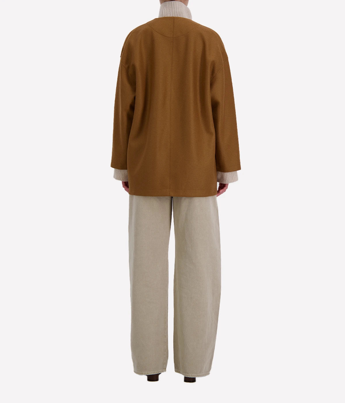Light Pressed Wool Cardigan in Toffee