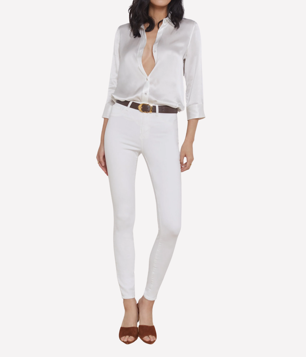 *FINAL SALE* Marguerite High Rise Skinny in Blanc