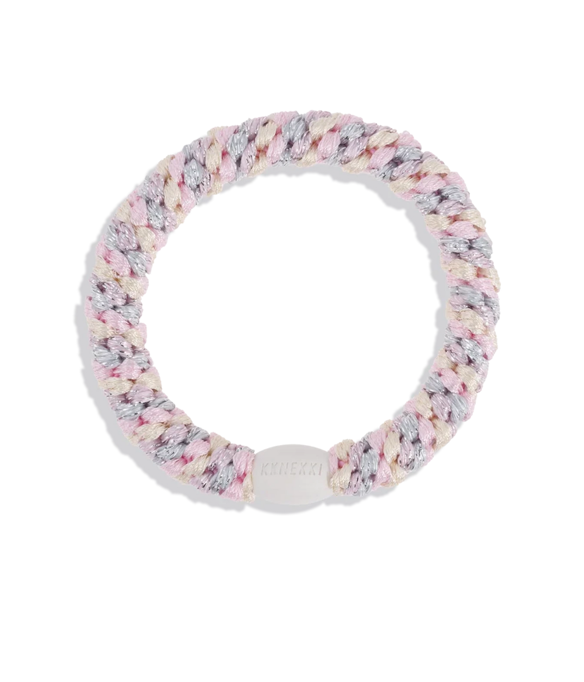 image of KKNEKKI Original Hair Tie in Mix Silver Pink Glitter