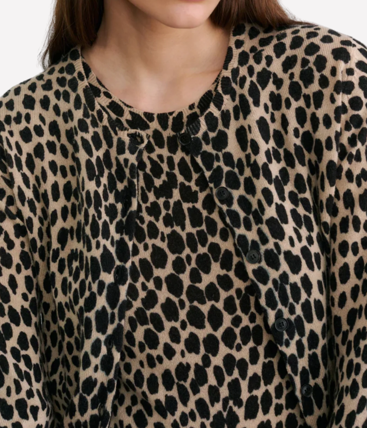 Keelah Cardigan in Taupe & Black Cheetah