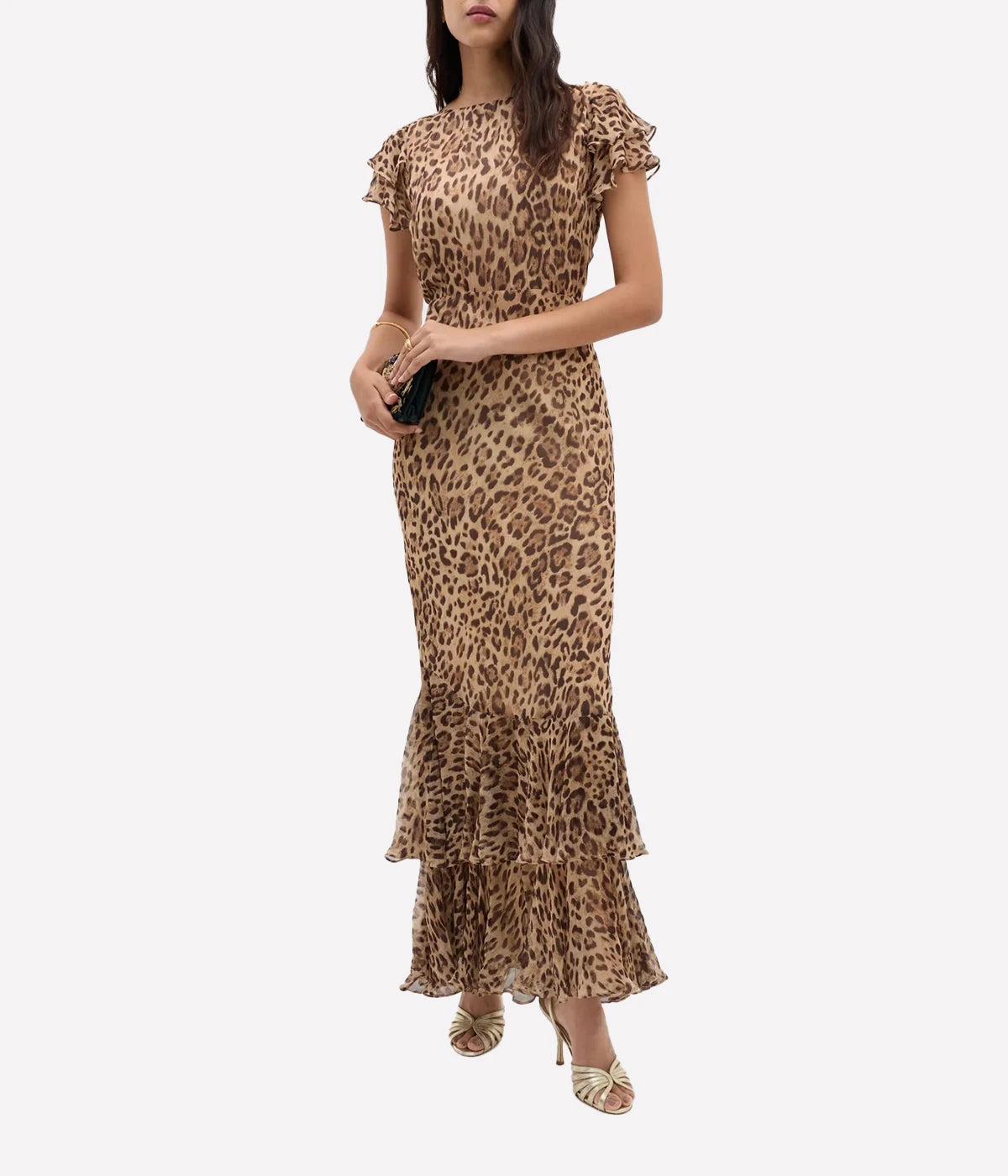 Ordinia Dress in Leopard Brown