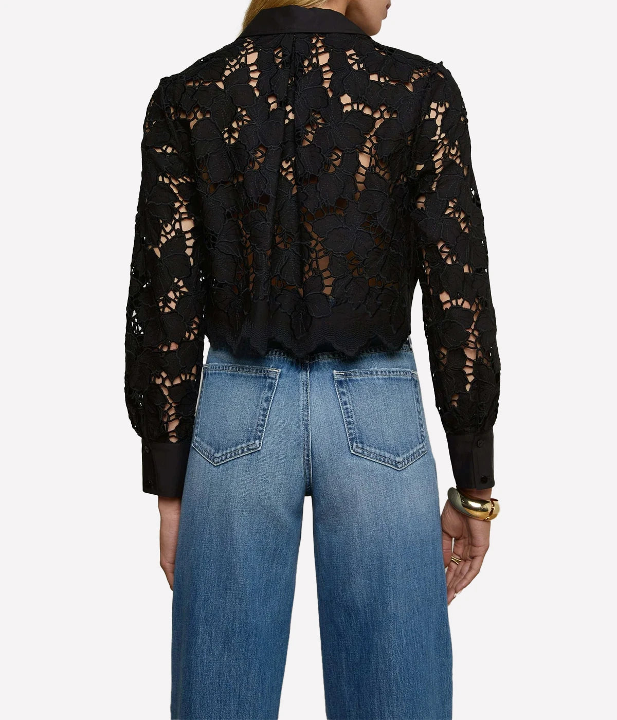Seychelle Cropped Button Down in BLACK