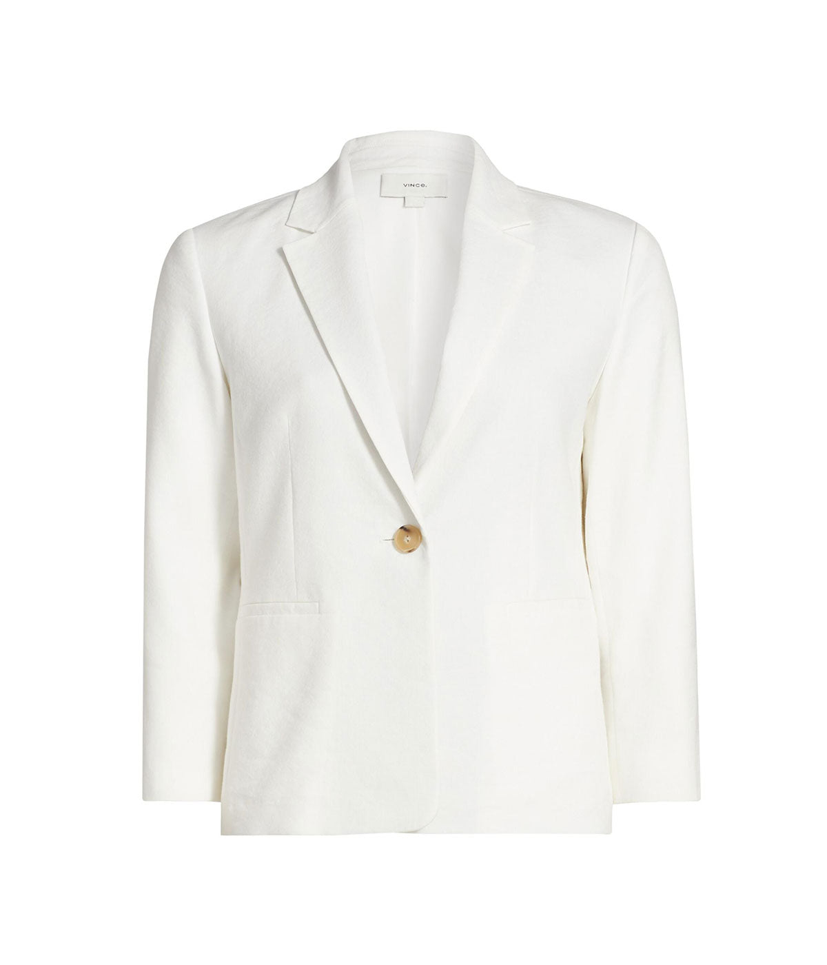 Linen Shrunken Blazer in Off White