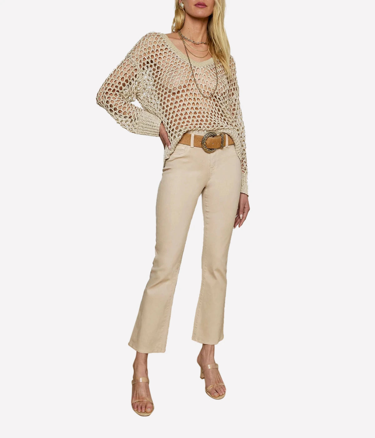 Tati H/R Crop Boot Jean in Cement Coated