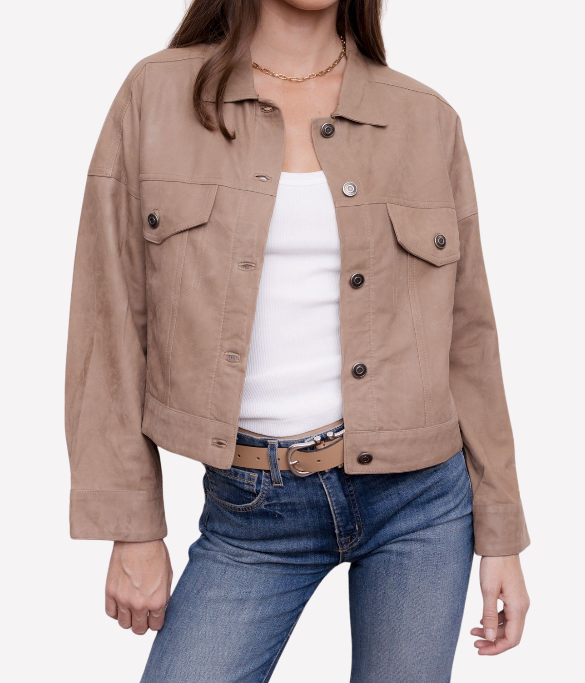 Womens Leather Jacket in Terra
