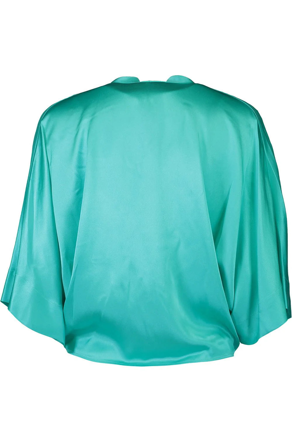*FINAL SALE* Dolman Tie Front Blouse in Turquoise