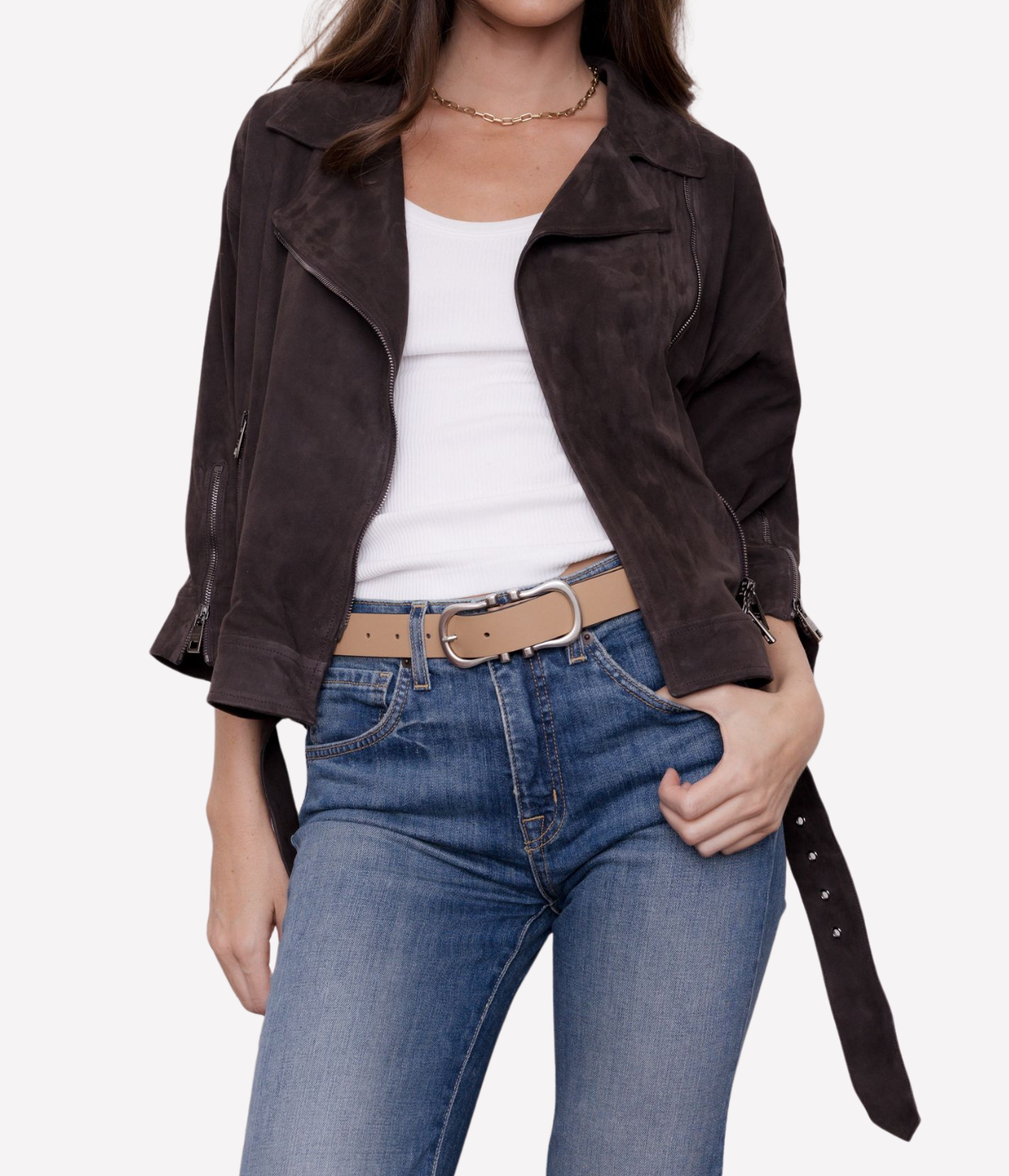 Womens Leather Jacket in Torba