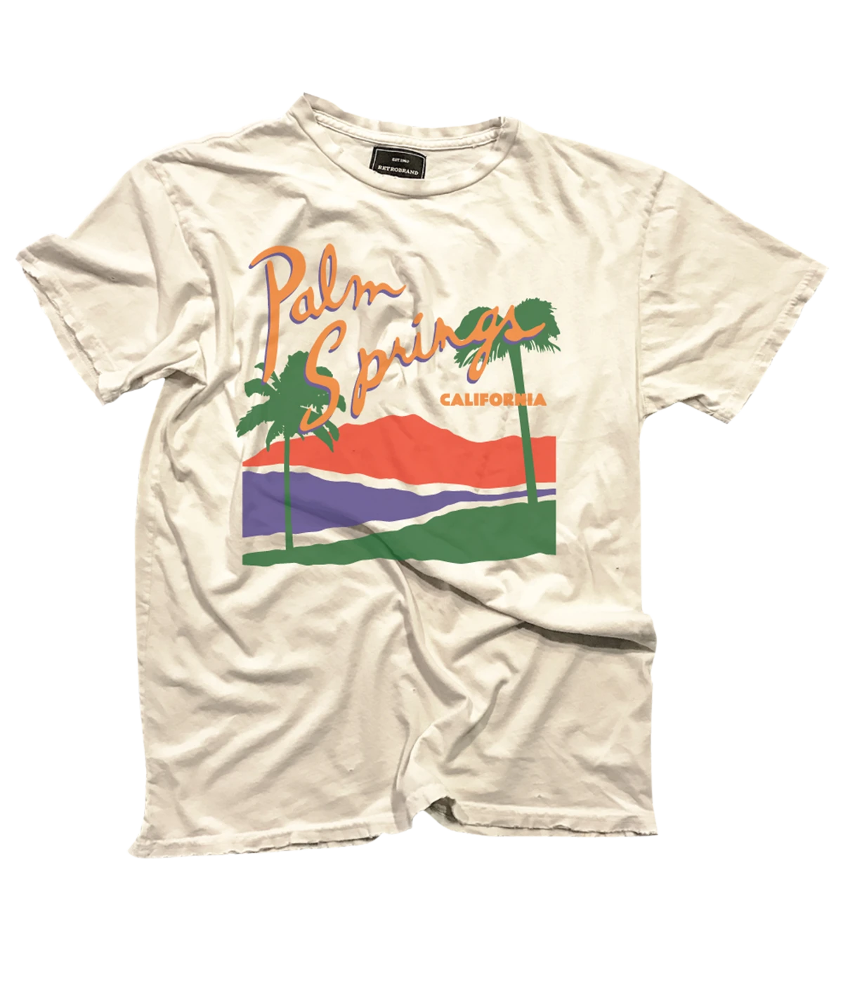 ALT TEXT: Palm Springs Tee in antique white with tonal cream graphic and relaxed fit