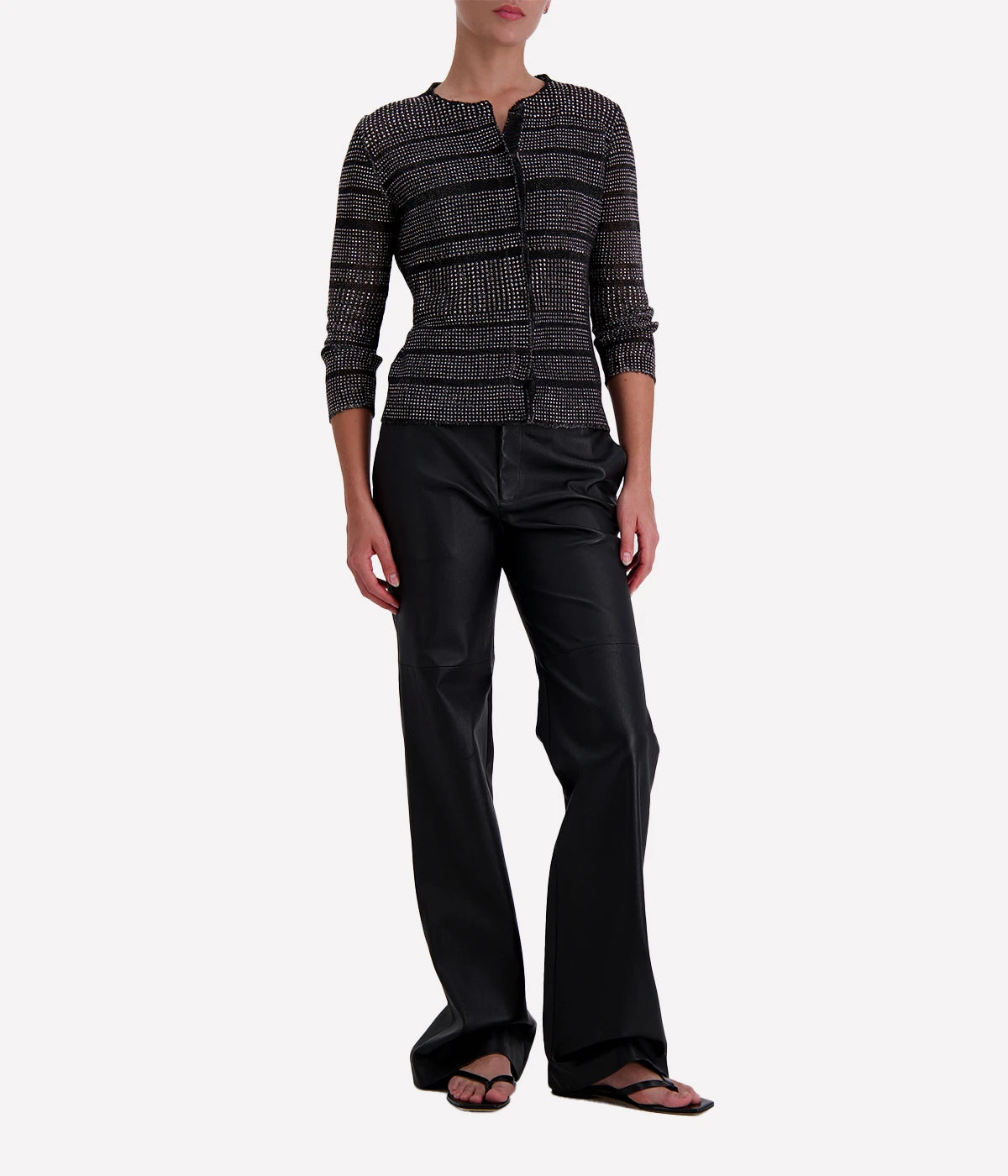 Woman Knitted Vest in Nero