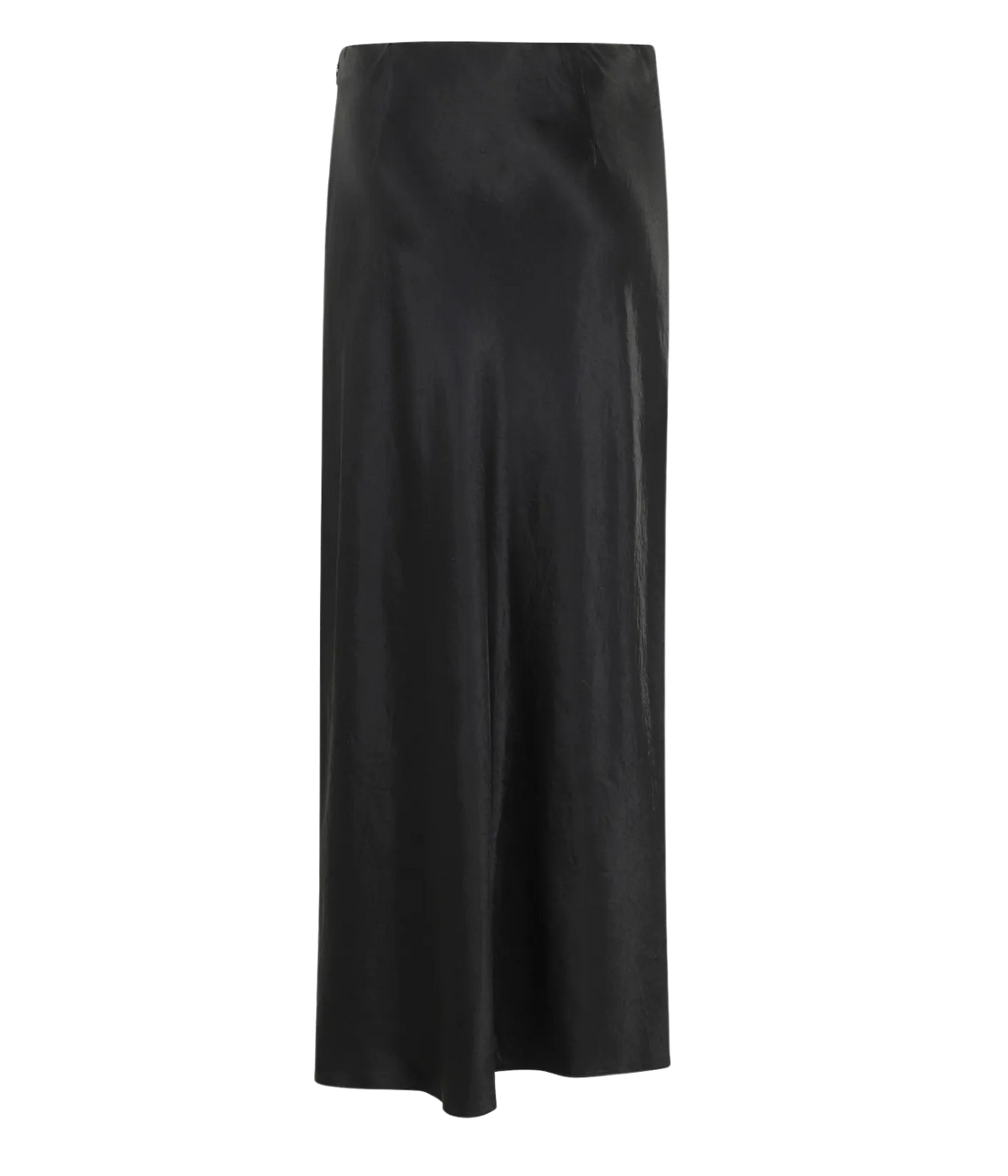 Vince Satin Side-Slit Slip Skirt in Black product flat lay