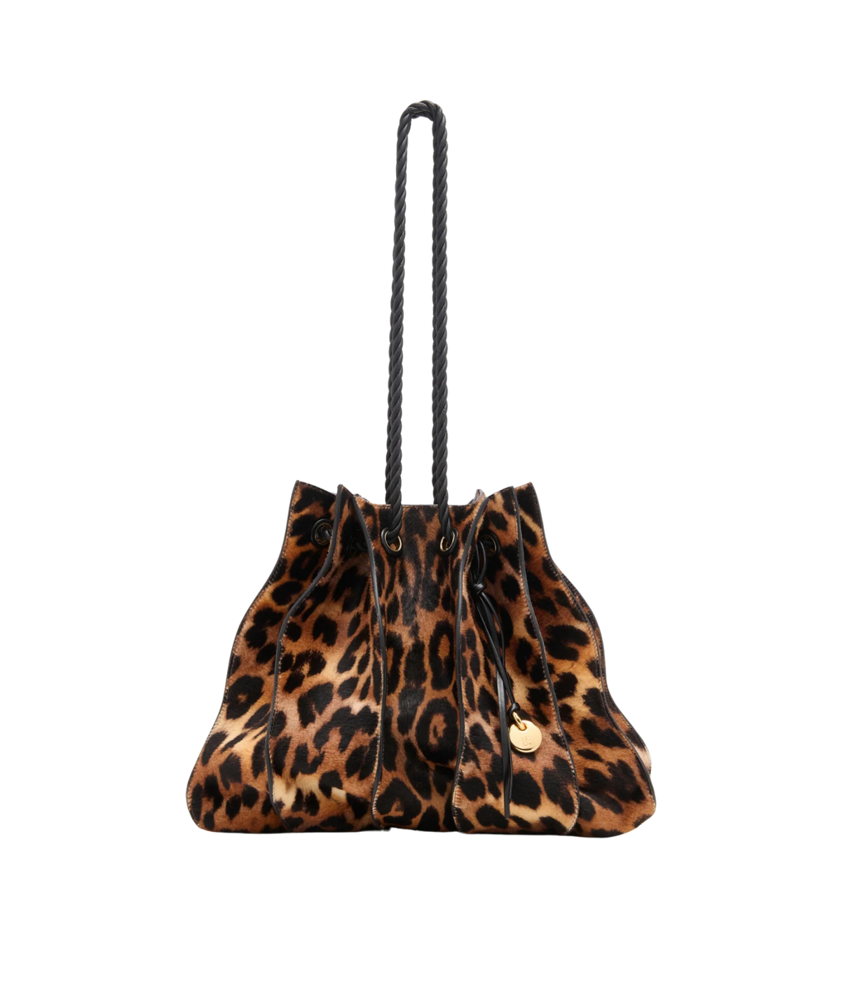 Adria Large Drawstring Tote In Leopard