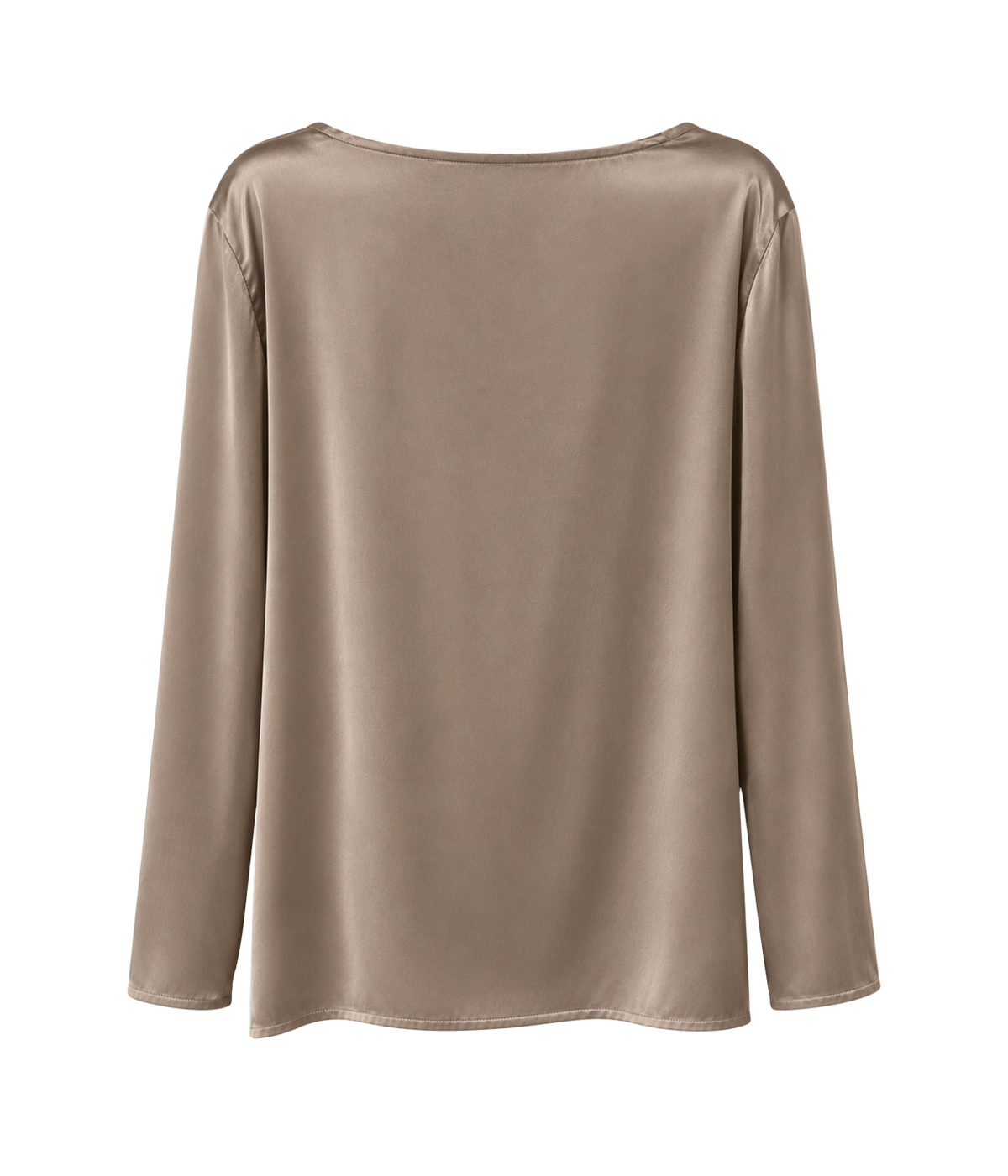Hand Painted Silk Blouse in Taupe